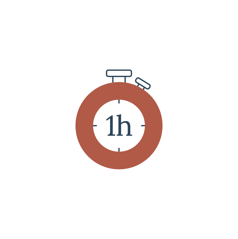 icon meaning 'one hour' used in the HighPerforming Team Branding