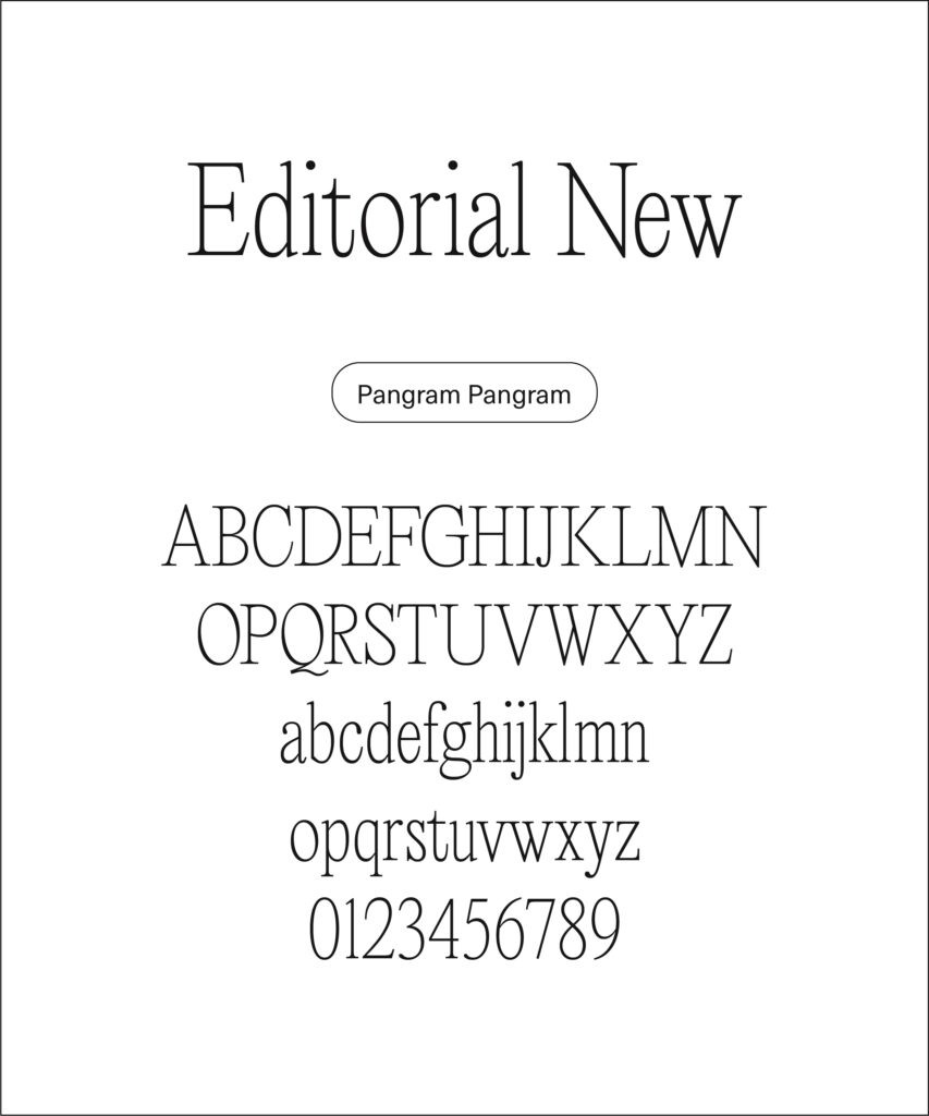 Type specimen Editorial New