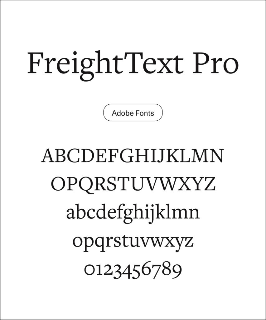 Type specimen Freight Text Pro