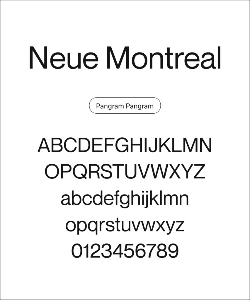 Type specimen Neue Montreal