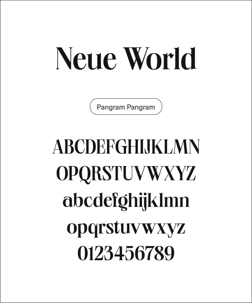 Type specimen Neue World
