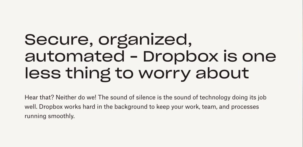 straightforward, approachable, and confident brand voice of Dropbox