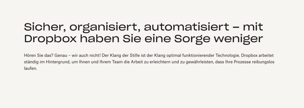 Dropbox Markenstimme deutsch