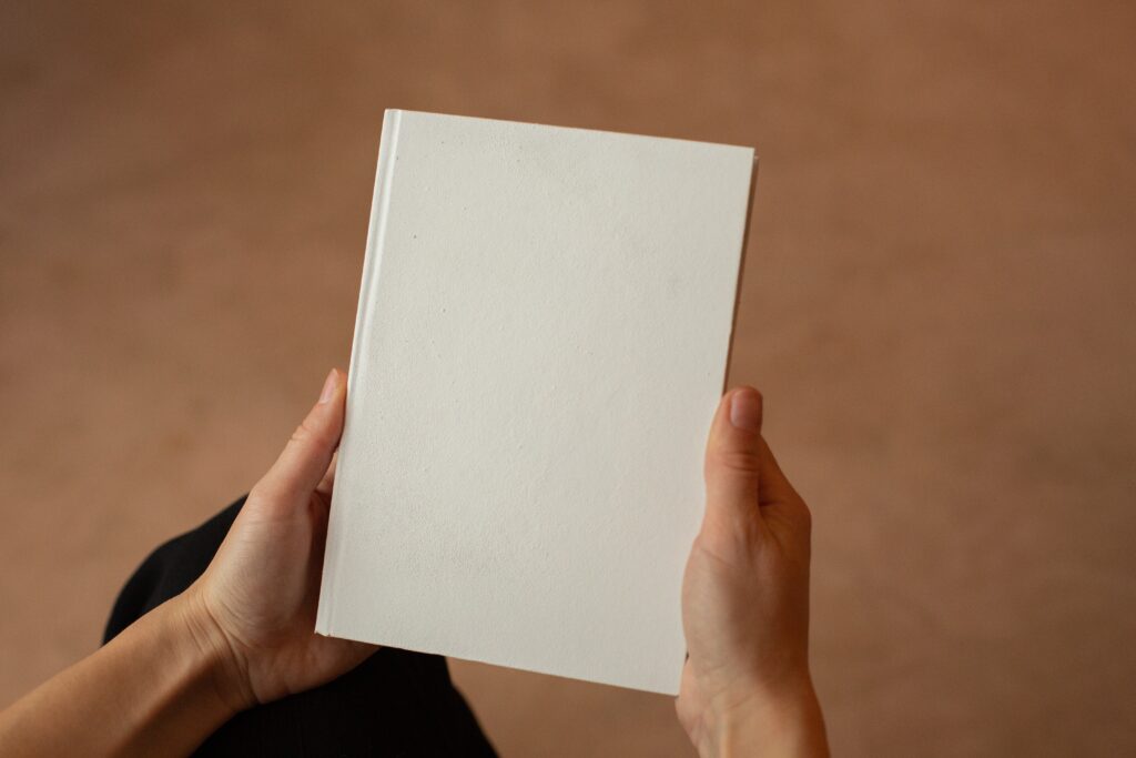 A blank book as a metaphor for brand storytelling