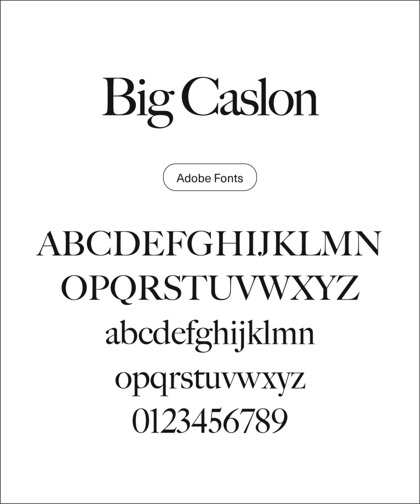 Textbeispiel für die Schriftart 'Big Caslon'