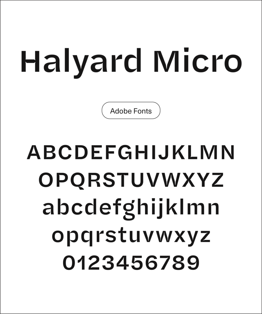 Textbeispiel für die Schriftart 'Halyard Micro'