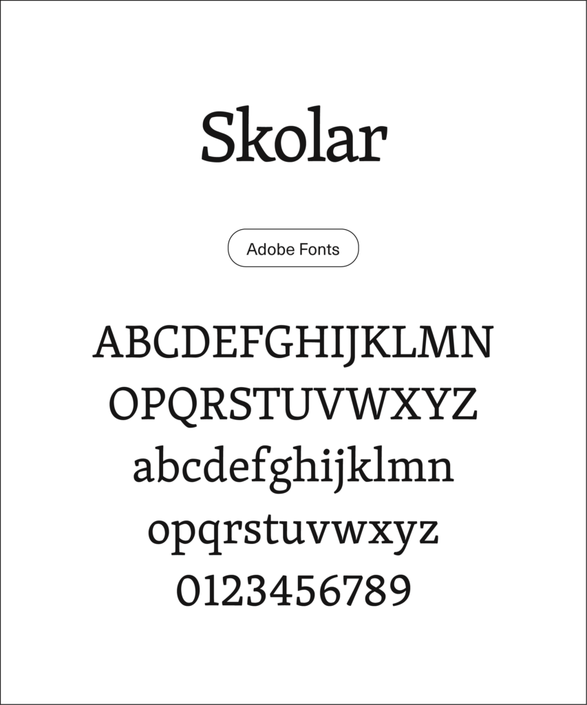 Skolar font was originally designed for academic publications