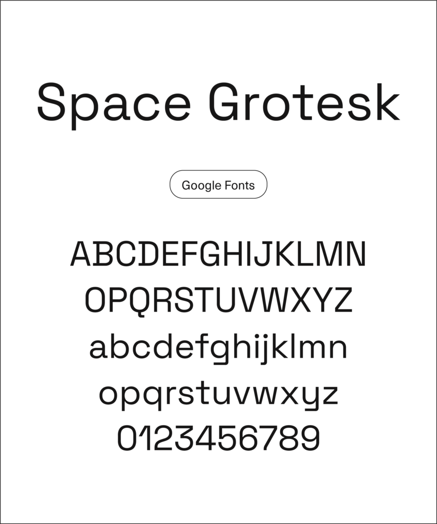 Type specimen for 'Space Grotesk' by Google fonts