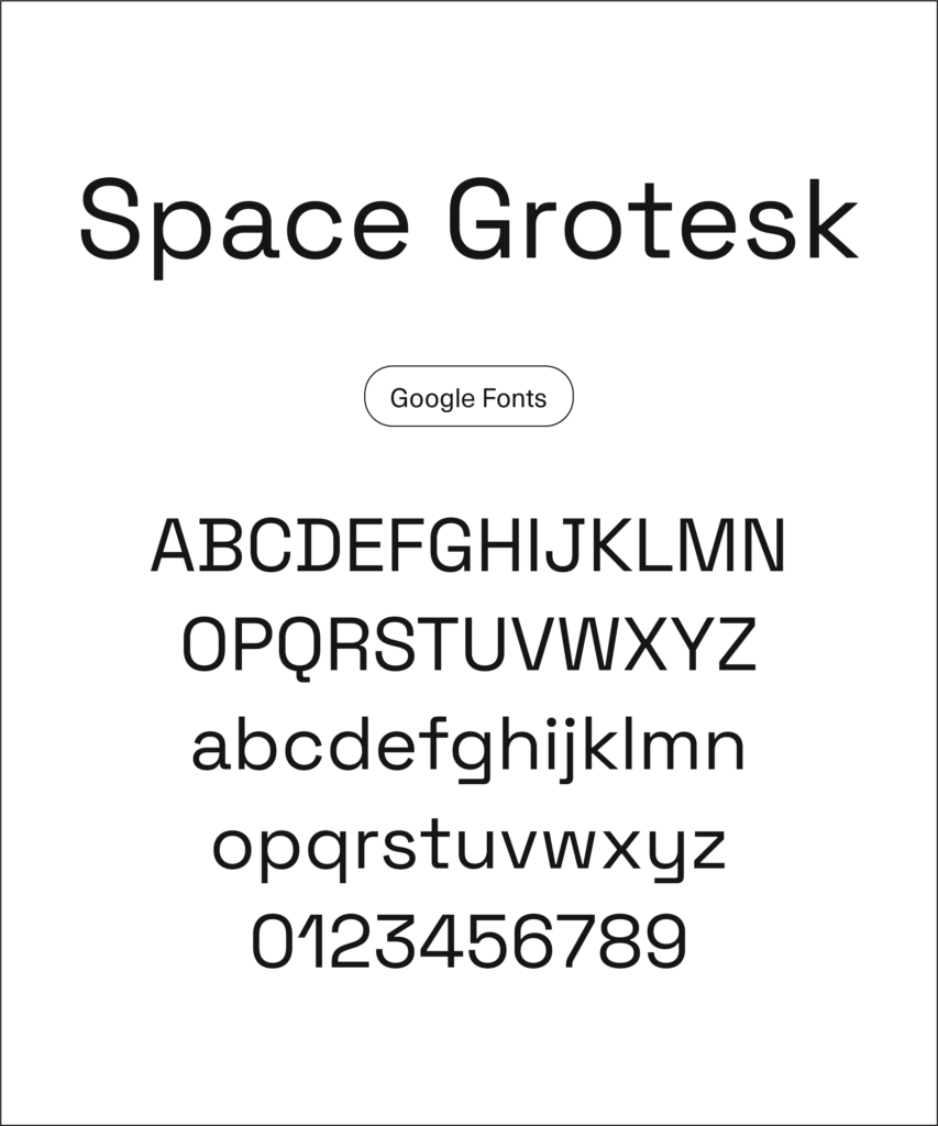 Textbeispiel für die Schriftart 'Space Grotesk' von Google fonts