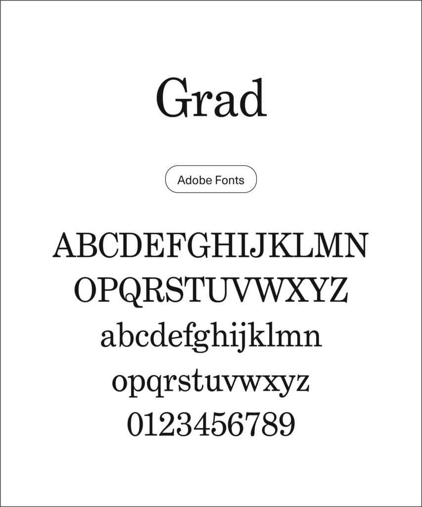 Textbeispiel für die Schriftart 'Grad' von Adobe Fonts