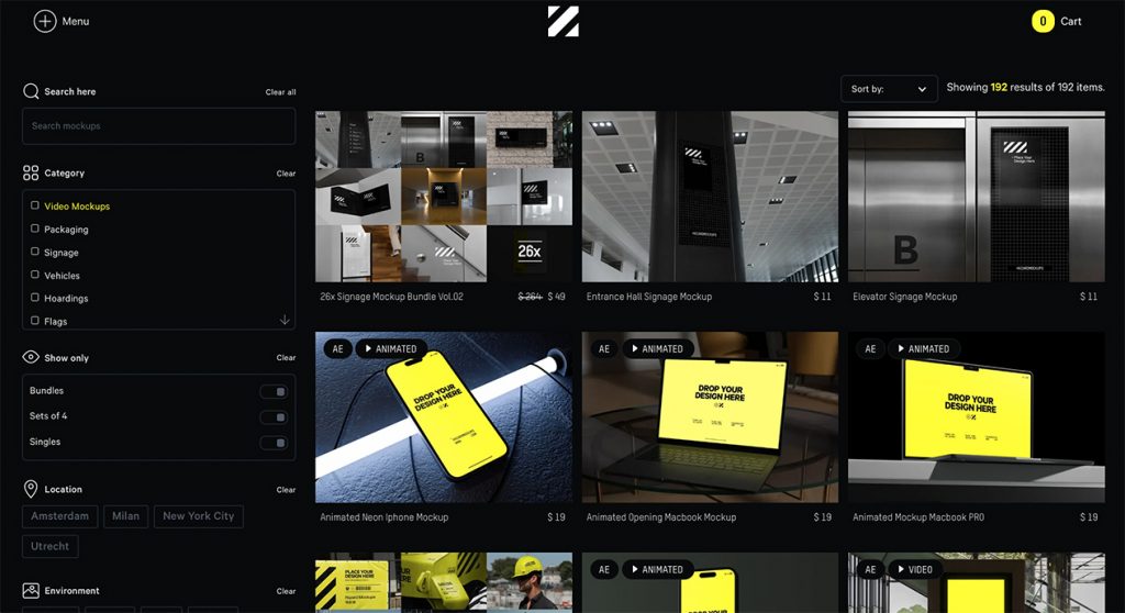 Screenshot der Mockup-Website Hazard Mockup
