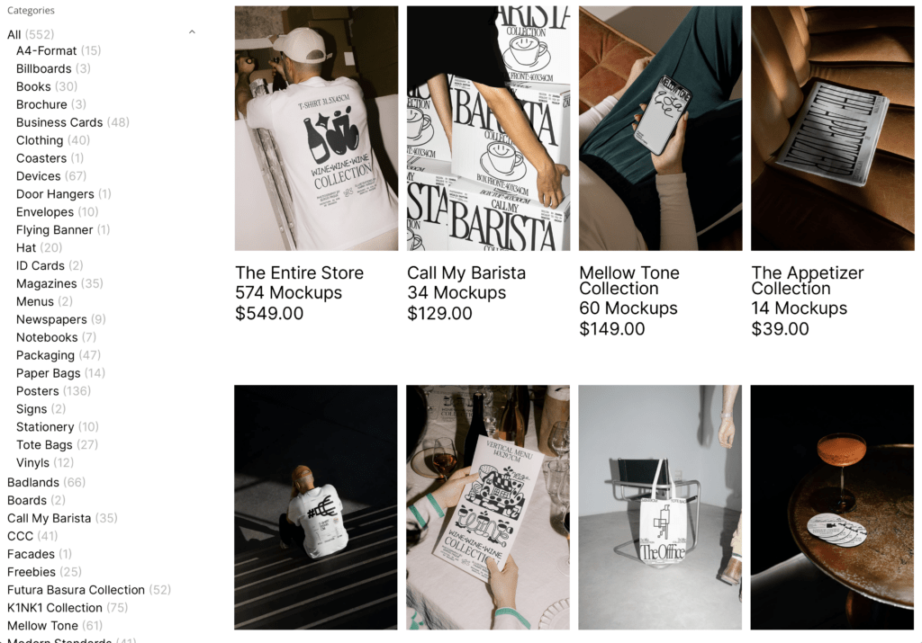 Screenshot der Bendito Mockup Website