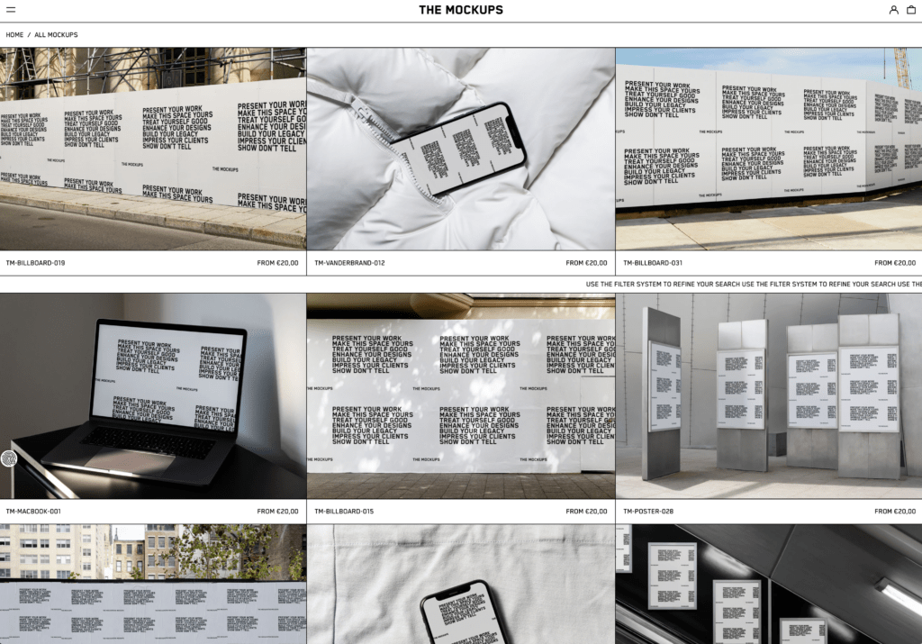 Screenshot of the The Mockups site