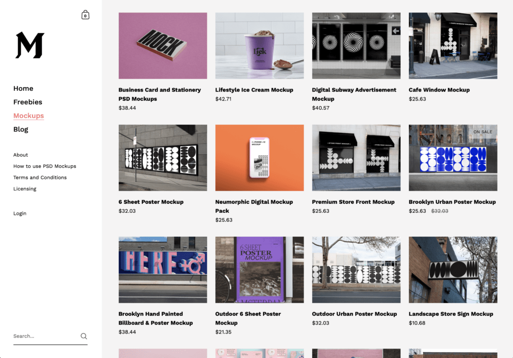 Screenshot der House of Mockups Website