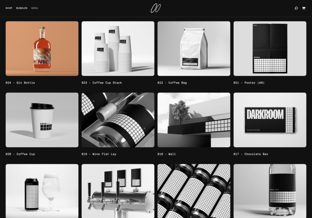 Screenshot of the Darkroom mockups site