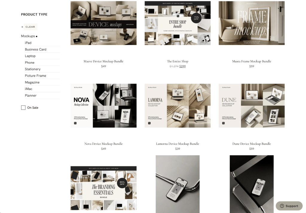Screenshot der Moyo Studio Mockups Website
