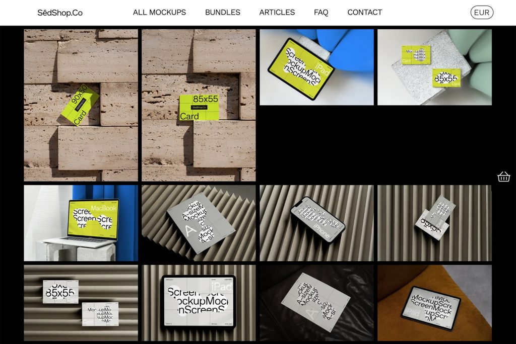 Screenshot des Mockup-Shops SedShop.co