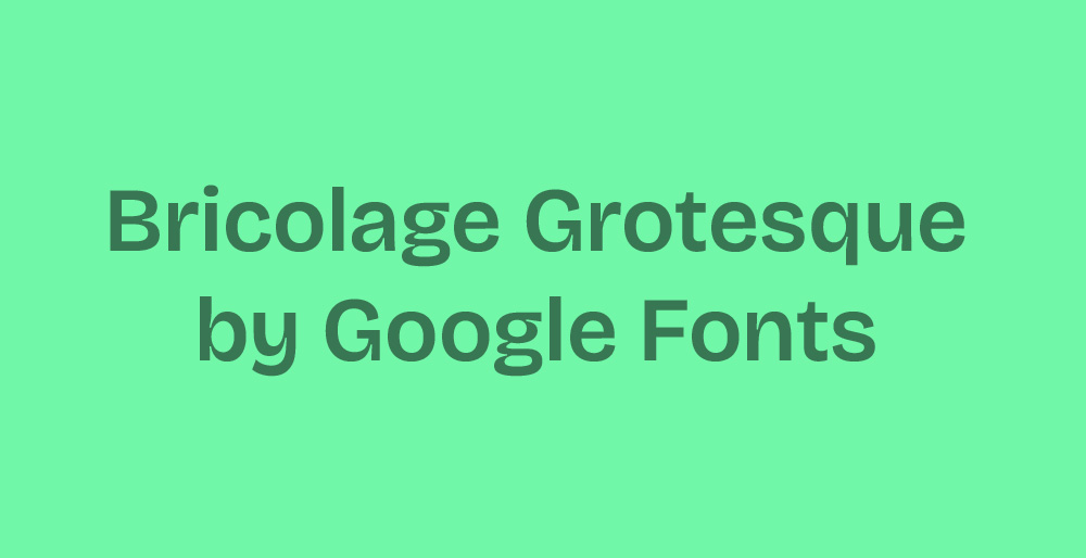 Example of Bricolage Grotesque from Google Fonts, great for modern branding projects