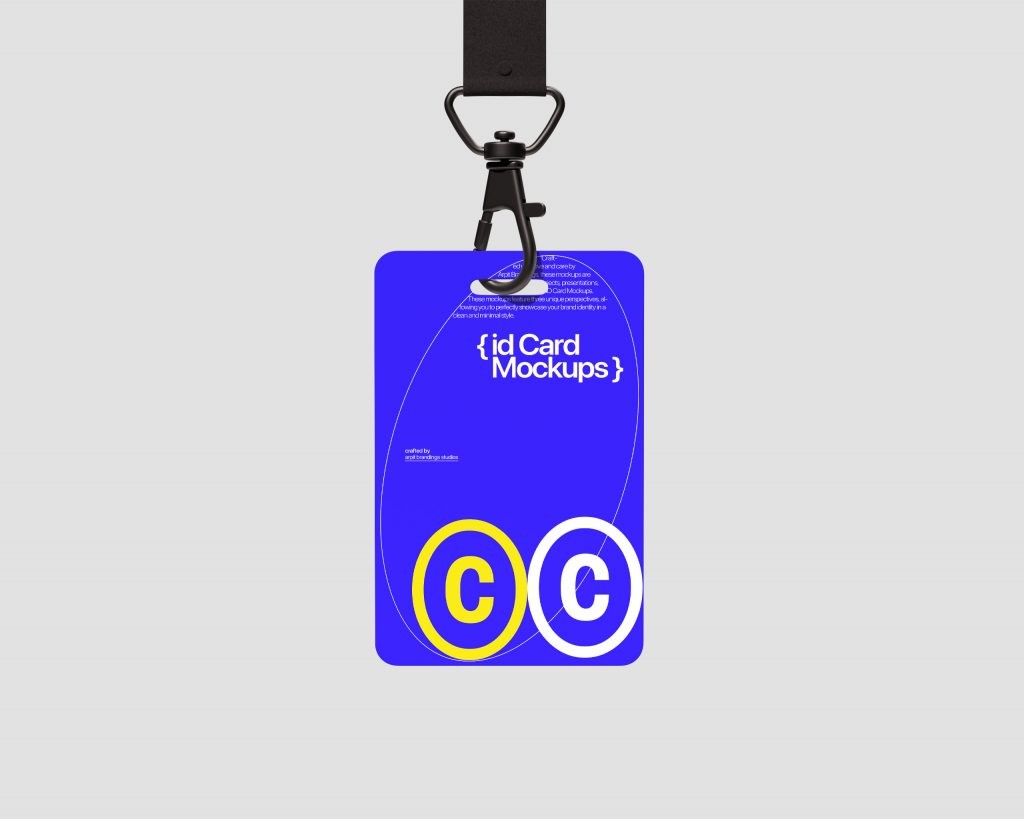 Kostenloses ID-Karten-Mockup von Craftwork