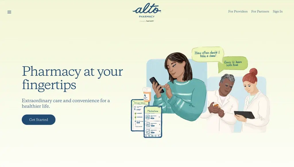 Alto Pharmarcy tone of voice to show how a company can stand out from their competitors