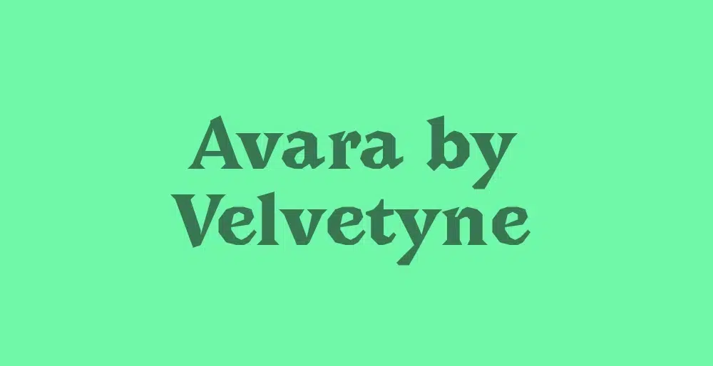 Beispiel für Avara, eine moderne serifenlose Schriftart von Velvetyne