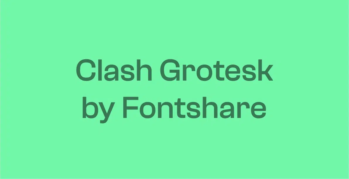 Clash Grotesk-Schriftart von Fontshare – kostenlose moderne Schriftart für Branding und Design