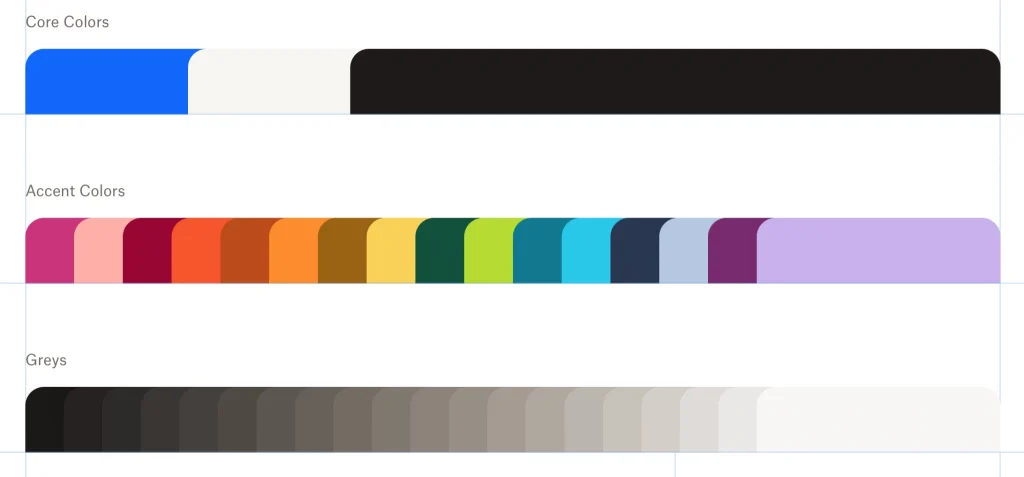 Dropbox brand colours as an example of a functional brand colour palette