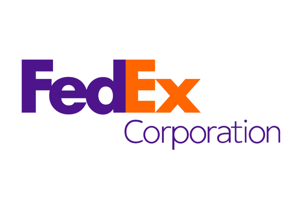 Das FedEx-Logo, das den markanten versteckten Pfeil im Negativraum zwischen den Buchstaben „E" und „x" hervorhebt.