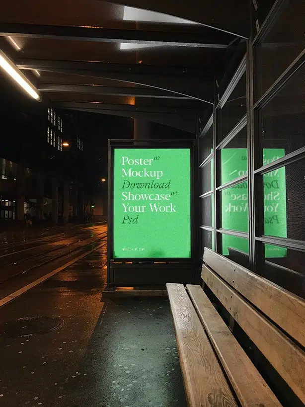 Free Bus Stop Poster Mockup by Mister Mockup as an example that there are amazing free mockups out there