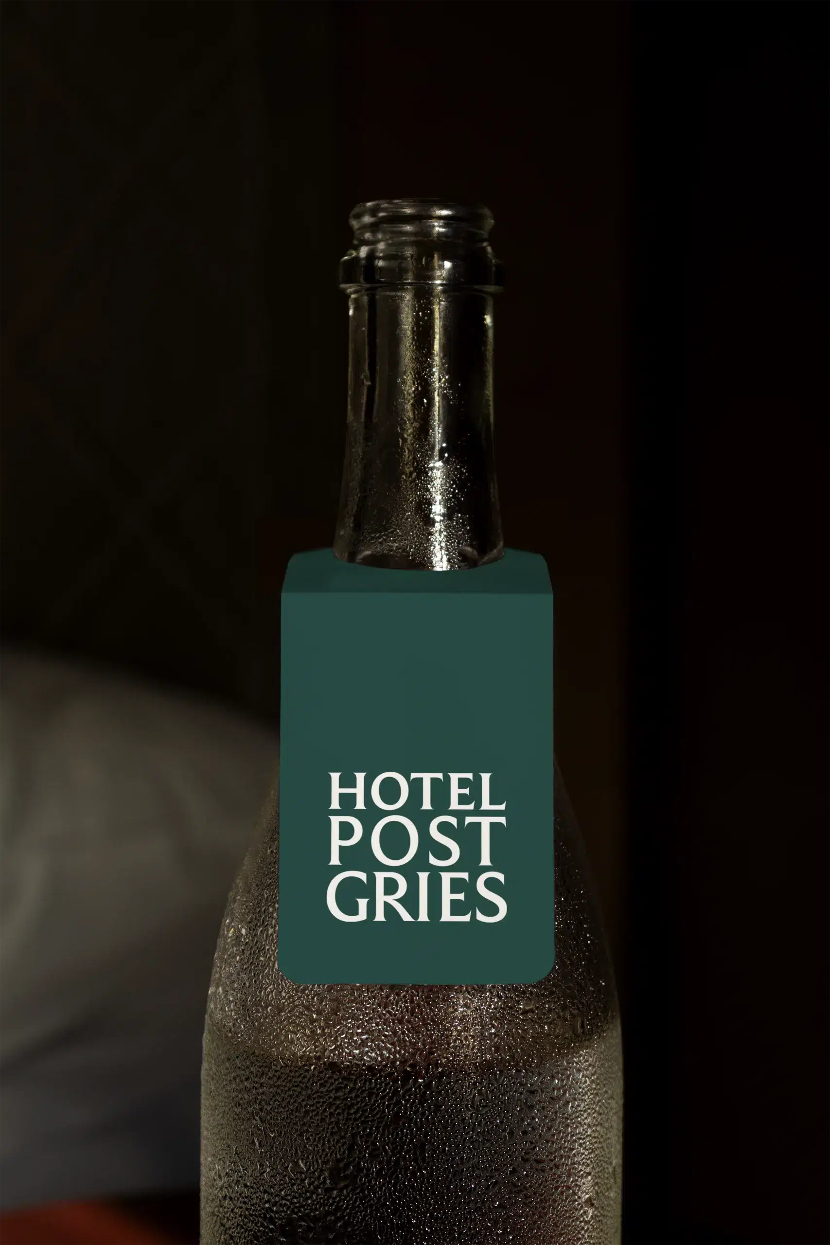 Hotel Post Gries bottle neck graphic to illustrate the brand identity design for the old post accommodation
