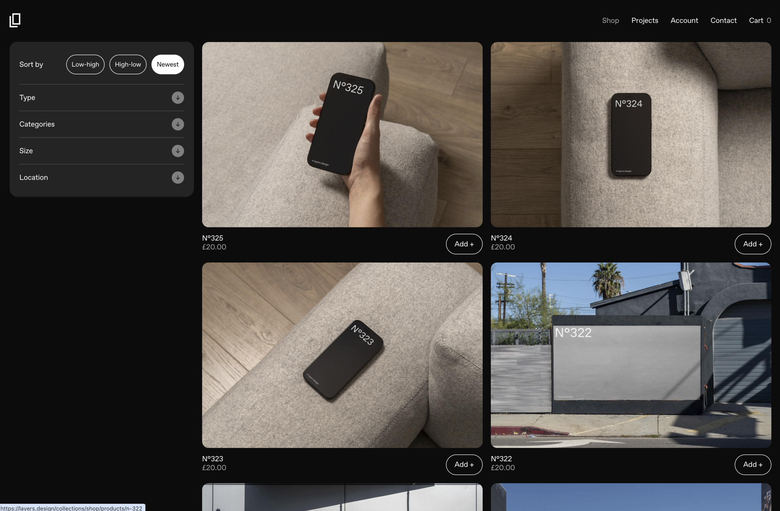 Screenshot der Website „Layers“ als Beispiel für eine großartige Quelle für hochwertige Mockups