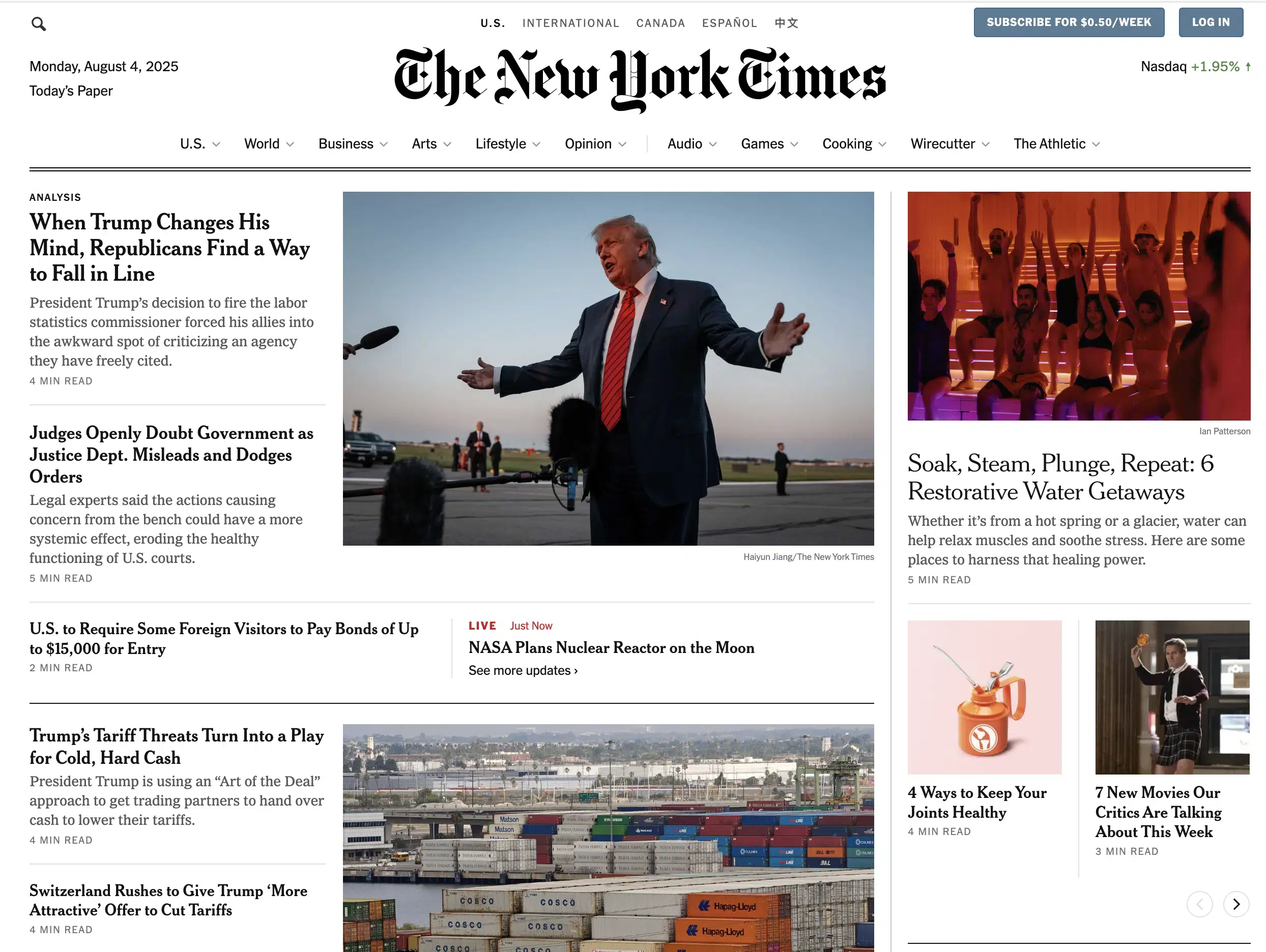 Die vertrauenswürdige, anspruchsvolle Markentypografie der New York Times – zu sehen auf ihrer Website