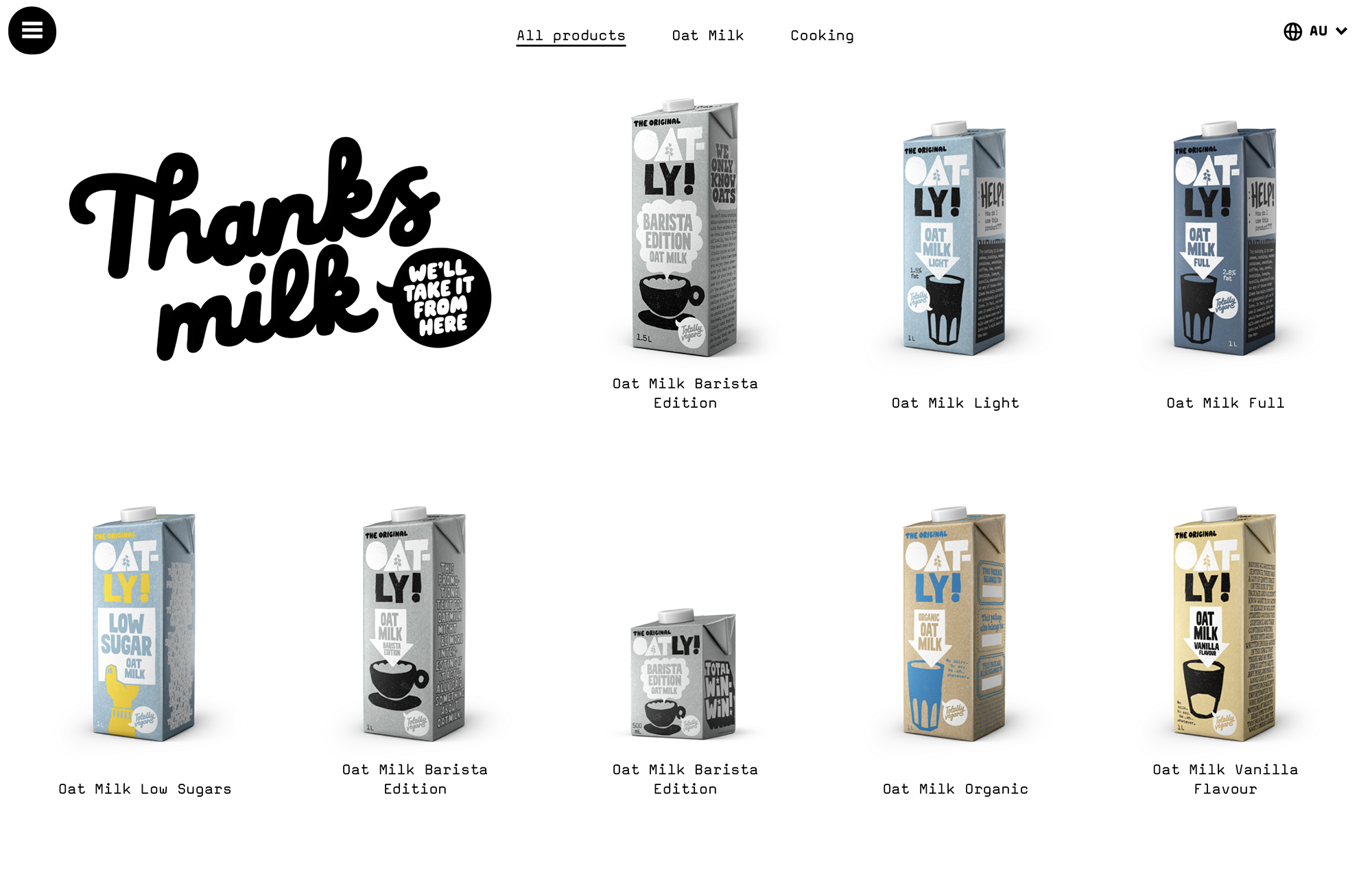 Oatly’s product page on its website to show the irreverant tone of voice