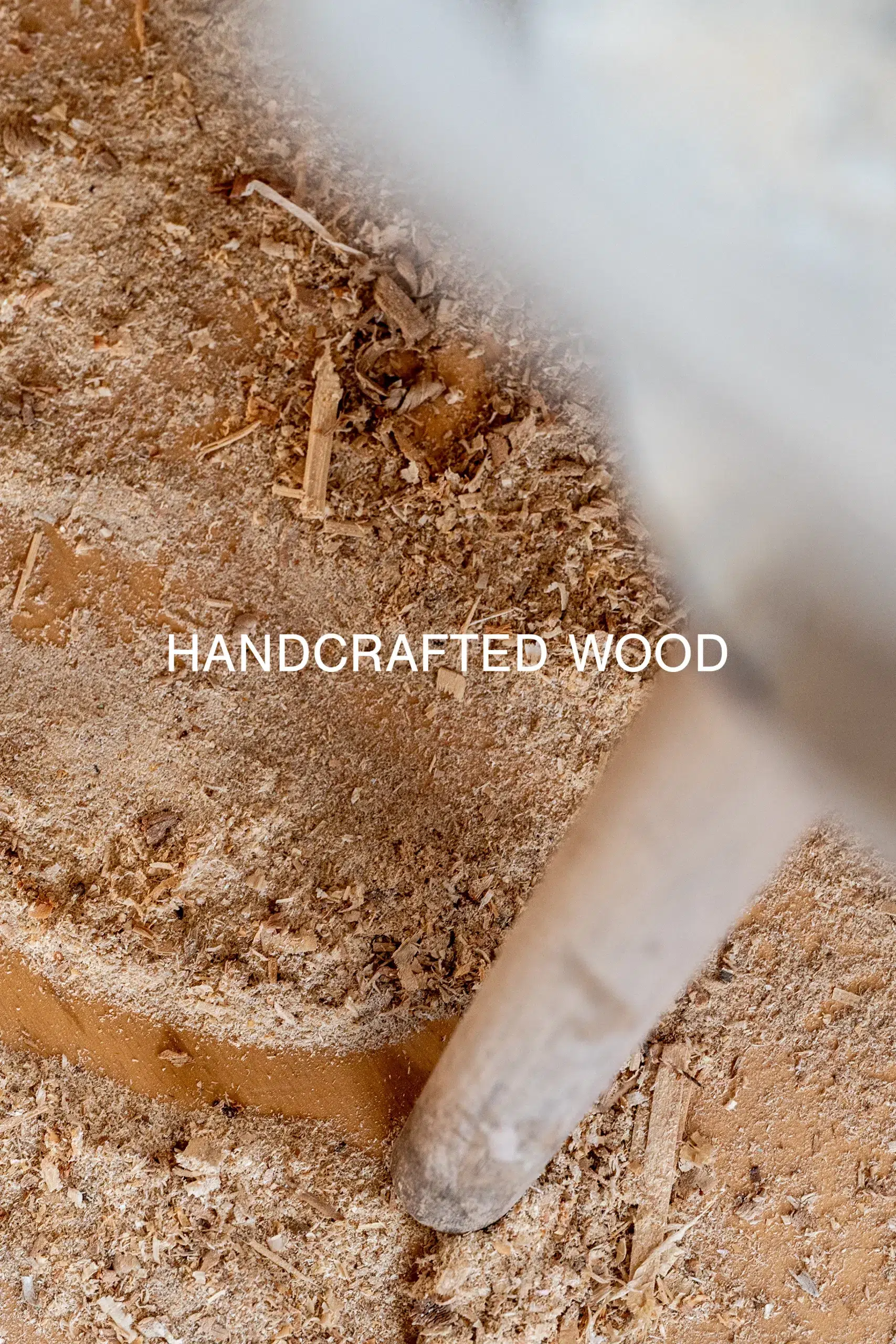 Handcrafted wood slogan for the Unikatops brand