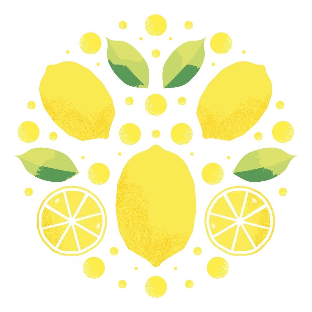 Lemonade label illustration for Vivila’s bag in box packaging