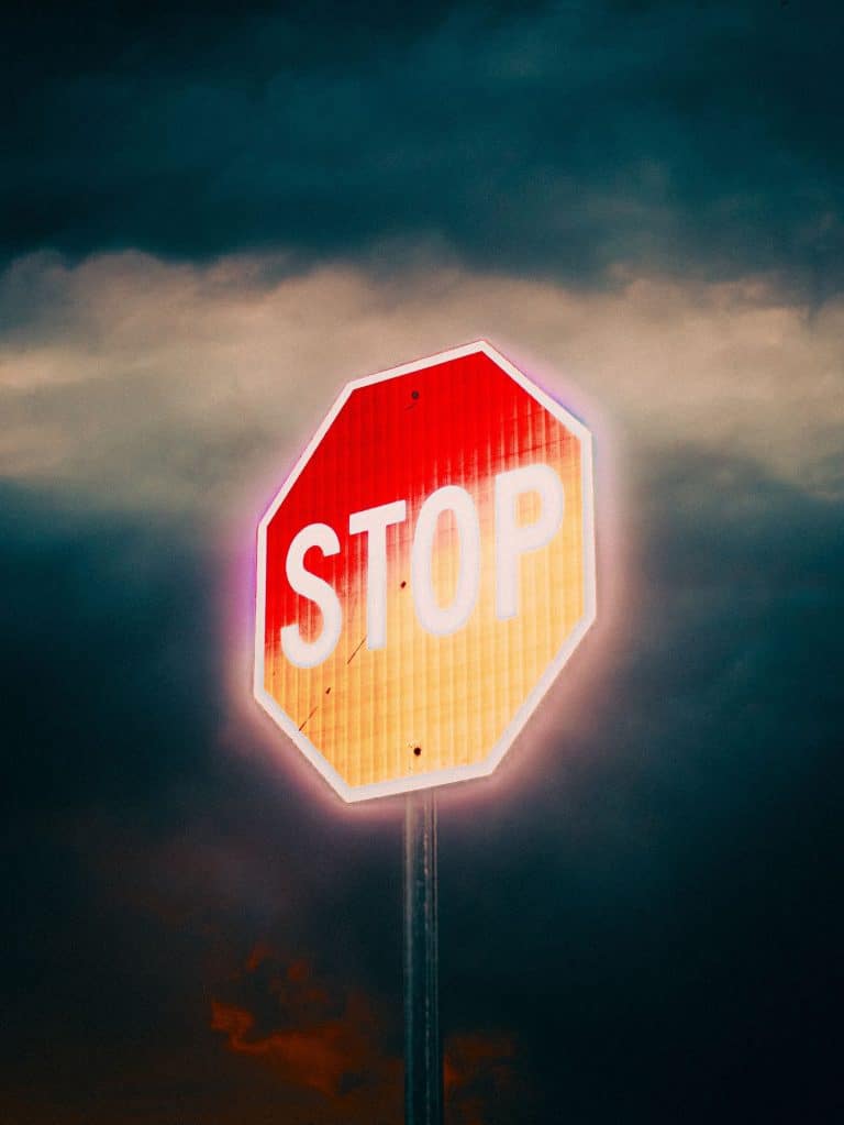 Grainy artistic stop sign photograph by Andrew Tesdahl from Stills, example of gallery-style stock photography